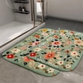 thumbnail image 2 of 1pc Floral Embroidery on Green Absorbent Non-Slip Bathroom Thickened Flannel Rug Decor,Soft,Quick Drying,Suitable For Indoor/outdoor Use,Bathrooms,Bedrooms,Kitchens,Terrace,Laundry Rooms,16"x24", 2 of 9