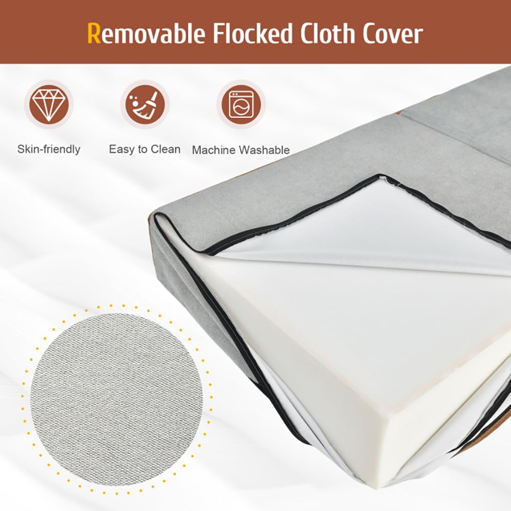 Finihen Convertible Sleeper Bed, Folding Sleeper Chair Sofa Bed, Tri-Fold Folding Chair, for Living Room, Bedroom, Apartment, Dorm, Gray Finihen Convertible Sleeper Bed, Folding Sleeper Chair Sofa Bed, Tri-Fold Folding Chair, for Living Room, Bedroom, Apartment, Dorm, Gray