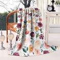thumbnail image 2 of Pioneer Flower Floral Print Pattern Blanket,Comfortable Soft Lamb Wool Throw Blanket,All Season,Warm Lightweight Blankets for Sofa Bed Couch Living Room Chair,40"x50", 2 of 4