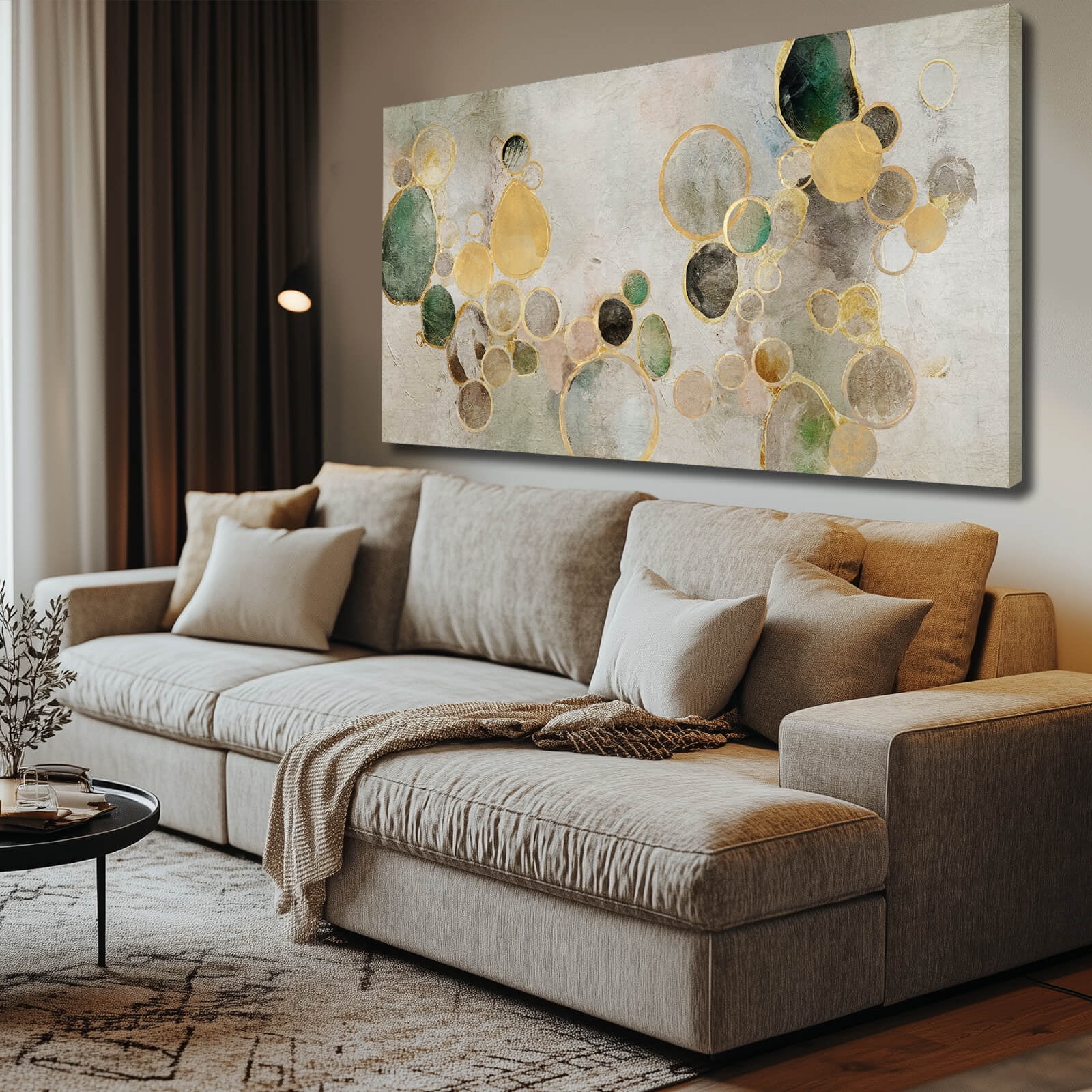 Color Bubble Wall Art Posters Geometric Canvas Painting 24"x48" Abstract Wall Decorations Pictures for Kitchen Art for Bedroom