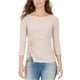 thumbnail image 2 of William Rast playera gráfica a rayas fruncidas para mujer, rosa, XXL, 2 of 2