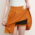 thumbnail image 3 of Ersazi Travel Skirts High Waist Mini Pencil Skirt Hip Slim Short Skirt Skirts for Women Knee Length Ruffle Orange L, 3 of 4