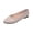 Beige, variant on Women Solid Color Comfy Slip On Wide Width Ballet Flats Pointed Toe Lightweight Shoes