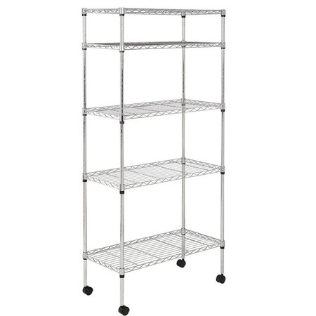 tier adjustable metal zimtown shelving rolling shelf rack wire commercial