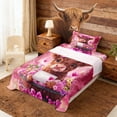 thumbnail image 3 of Erosebridal Kawaii Highland Cow Twin Sheet Sets for Girls, Pink Flower Bowknot Bedding, 3pcs (1 Flat Sheet, 1 Fitted Sheet and 1 Pillowcase), 3 of 6