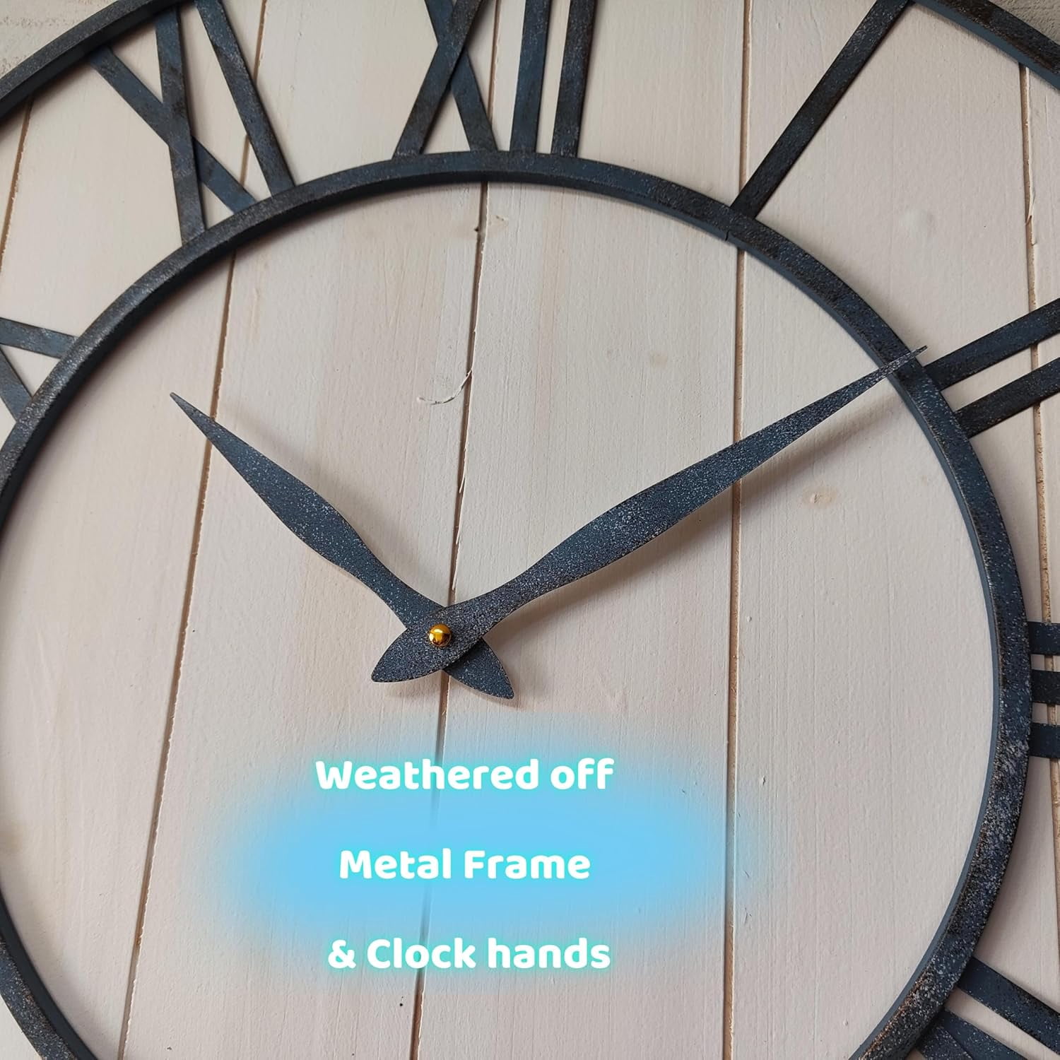24 Inch Thicken & Heavy Large Metal Wall Clocks for Living Room Decor Large Decorative Clock Oversized,Big Roman Numeral Non Ticking
