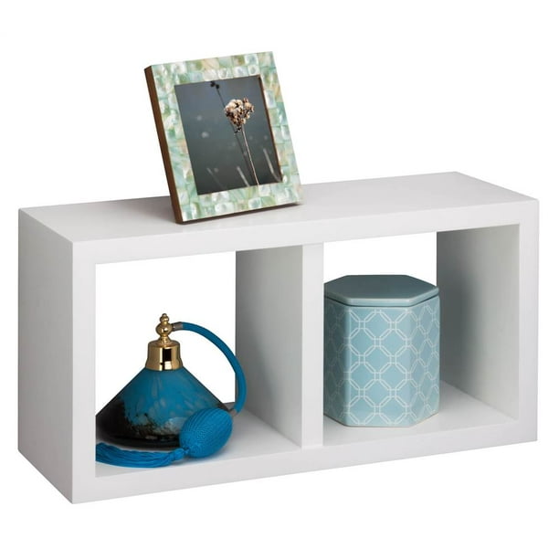 Double Cube Wall Shelf in White