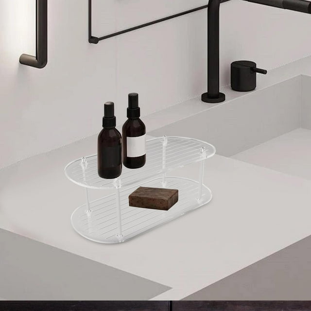 2-tiers Bathroom Counter Organizer Desktop Rack for Kitchen Toilet Apartment Small