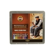 Mondeluz Aquarell Pencil Set, 24 Piece, Assorted Colors in a Tin