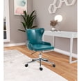 thumbnail image 2 of Meridian Furniture Chaise de Bureau Pivotante Réglable en Cuir Végétalien Bleu, 2 of 11