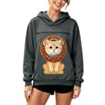 thumbnail image 2 of Pet Pouch Hoodie For Women, Front Zip Drop Shoulder Pullover Sweatshirt, Pet Carrier Sweater For Small Dogs & Cat, Gray, XXL, 2 of 9