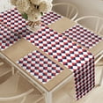 thumbnail image 2 of Ambesonne Americana Table Runner & Placemats, Red Half Triangles, Placemat 4 pcs + Runner 16"x72", Red Dark Blue and White, 2 of 2