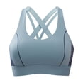 thumbnail image 1 of FhsagQ Bra Plus Size Bras for Women Yellow Women's Color Block Wireless Sports Bra with Fixed Cups Back Design for Chest Support and Side Control Bras for Women Bodysuit Women Bras Blue XL, 1 of 2
