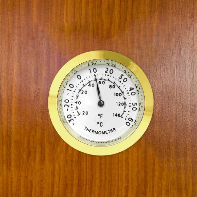 Elodie Mechanical Thermometer Indoor Outdoor with Large Numbers Round Dial Thermometer Gold 37mm