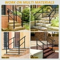 thumbnail image 6 of 36" H x 40.4" W Black Wrought Iron Stair Railing Kit Handrails for Outdoor Steps Fit 2 or 3 Steps (2 Pack), 6 of 9