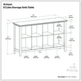thumbnail image 5 of Simpli Home Artisan 57 inch Wide Solid Wood Transitional 8 Cube Storage Sofa Table in Russet Brown, 5 of 6