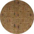 thumbnail image 1 of Ahgly Company Machine Washable Indoor Round Abstract Cinnamon Brown Area Rugs, 7' Round, 1 of 7