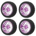 thumbnail image 1 of Pneus RC, Roues RC Haute Adhérence Pneu en Caoutchouc Roue en Aluminium Stable Concavo Texture Convexe Eco Friendly pour 1/10 RC Crawler Noir, Violet, Bleu, Rouge, Or, 1 of 7