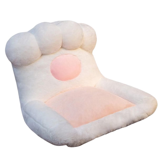 Cojín de peluche de gato bordado, cómodo y exquisito para sala de estar, dormitorio y estudio. Blanco
