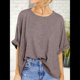 thumbnail image 5 of Camiseta Holgada Informal de Verano de Corta para Mujer. Marrón S, 5 of 8