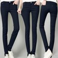 thumbnail image 4 of UFOUND Maternity Women High Rise Fashion Pants Classic Solid Color Ankle Length Jeans Casual Regular Tight Fitting Jeans, 4 of 4