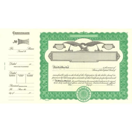 Goes 509 Corporate Stock Certificate Form - Pack of (Best 6 Pack App)