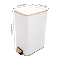 thumbnail image 3 of Carbon Steel 12L/3.17Gal Bathroom Step Trash Bin White with Lid+Inner Barrel, 3 of 19