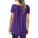 thumbnail image 4 of ICHUANYI Clearance Women's Summer Solid Round Neck Button Pleated Short Sleeve Tops(Purple, XXL) ICHUANYI WER2023080813934, 4 of 6