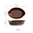 thumbnail image 2 of Ceramic Double Ear Retro Cheese Baked Rice Plate Creative Salad Bowl Household Deepening Plate Rough Ceramic Tableware, 2 of 5