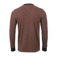 thumbnail image 3 of ZIMEGO Men's Long Sleeve Contrast Button Placket Neck Cuffs Casual Henley Shirts, 3 of 5
