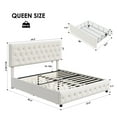 thumbnail image 4 of Homfa Queen Size Storage Bed, Velvet Platform Bed Frame with 4 Drawers, Upholstered with Adjustable Headboard, Off White, 4 of 7