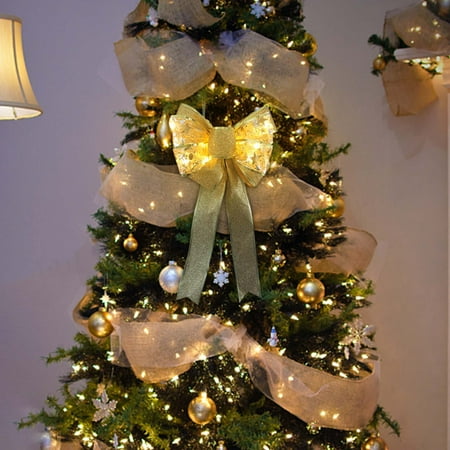 

AXXD Christmas Decoration Supplies 2023 New Christmas Luminous Bow Christmas Tree Diy Decorative Pendant Led Double Layer With Light Ribbon Bow Home Decor For Clearance