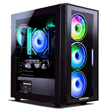 Novatech Phantom 2.0 Prebuilt Gaming PC Desktop Computer - RX580 8GB - Intel i7 Xeon 3.5GHz - 16GB RAM - 512GB M.2 SSD WiFi/BT, Win 11 - Gaming Computer Tower - Pre Built PC Gaming - 1 Year Warranty