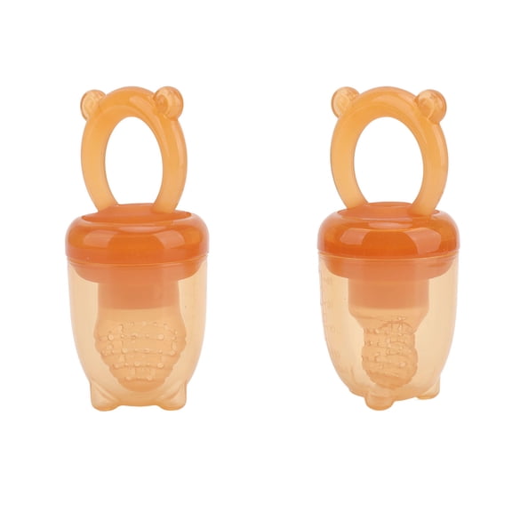 M Buder Silicone Baby Fruit Feeder Set – 2‑Piece Anti‑Leak Teether with Safe Small‑Hole Design, Easy‑Clean, Teething Relief, and Bite‑Sized Fruit Accessory