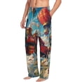 thumbnail image 5 of Cauagu Beautiful Red Train Hot Air Balloon Mens Pajama Pants Sleep & Lounge Pants,PJ Bottoms with Pockets-X-Large, 5 of 7