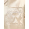 thumbnail image 4 of Raenseen Mens Silk Pajama Top Satin Home Sleepwear Short Sleeve Button Down Shirt Sleep Blouse Light Apricot L, 4 of 9