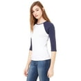 thumbnail image 4 of Bella + Canvas Ladies' Baby Rib 3/4-Sleeve Contrast Raglan T-Shirt - B2000, 4 of 4