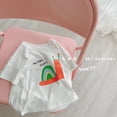 thumbnail image 4 of Camisetas coreanas de verano 2024 para niños y niñas, camisetas finas informales con estampado de dibujos animados de muselina para niñas, camisetas geniales de manga corta para niño niña, 4 of 5