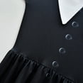 thumbnail image 4 of Halloween Addams Cosplay Costumes Girl's Peter Pan Collar Long Sleeve Vintage Dress, 4 of 7
