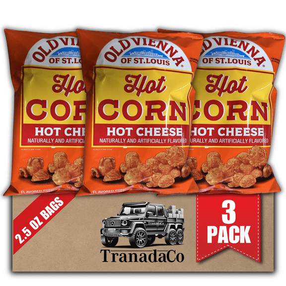 Old Vienna of St. Louis Hot Popcorn 2.5oz Bag, 3-Pack Spicy Cheese Flavor Snack (by TranadaCo)
