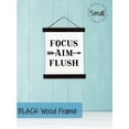 thumbnail image 2 of Black Wood & Canvas Wall Hanging Focus Aim Flush Bathroom Décor Wall Art Sign Small 12x14.5-Inch, 2 of 4
