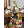 thumbnail image 4 of Vintage Rooster Table Runner 72 Inches, Sunflower Plaid Pastoral Animals Bed Runner Dresser Scarves Tabletop for Indoor Outdoor Parties/Ceremony/Banquet, 16" x 72", 4 of 8