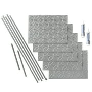 FASÄDE Rings Decorative Vinyl Backsplash 15 sq ft Kit in Argent Silver