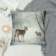 thumbnail image 2 of COMIO Animals Throw Pillow Cover Christmas Snowman Vase Deer Dog Rabbit Bird Xmas Tree Pillow Case Square Winter Snowfield Pillowslip, Great for Sofa, Patio, bedroom Decor, 2 of 5
