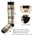 thumbnail image 3 of FORMRS Womens Knee High Socks Casual Long Thick Travel Daily Wear, 2 Pairs, Cream Plaid, 3 of 6