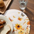 thumbnail image 4 of Round Placemats Butterfly Sunflower 15 inch Set of 6 Table Mats for Dining Table Watercolor Scenery Heat Resistant Non-Slip Kitchen & Home Decorative Place Mat Set, 4 of 8