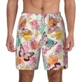 thumbnail image 3 of Uemuo Butterflies and Roses Pattern Mens Swim Trunks Quick Dry Board Shorts with Mesh Lining, Stretch Beach Shorts Quick Dry No-Chafing Board Shorts-Medium, 3 of 9