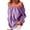 Purple, variant on YVNAURA Off The Shoulder Tops for Women Summer Loose Fit Ruffle Hem Blouse Cold Shoulder Shirt Casual V Neck Elastic Smocked Going Out Cute Vacation Tee, Black,L