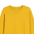 thumbnail image 5 of idosla Girls Crewneck Sweatshirt Long Sleeve Pullover Tops Drop Shoulder Sweatshirts Color Block Ribbed Trim for 5-14 Years (Yellow, 2-3 Years), 5 of 5