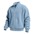 thumbnail image 4 of Hvogkswy Lightweight Jackets for Men Solid Loose Waffle-Knit Zip Up Collared Jacket Fall Casual Comfy Travel Hiking Sports Jacket, 4 of 6
